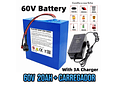 IMP0002 Bateria scooter moto eletrica 60v desde 20ah 25ah 30ah 40ah 50ah com carregador