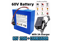 IMP0002 Bateria scooter moto eletrica 60v desde 20ah 25ah 30ah 40ah 50ah com carregador