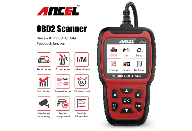 IMP0008 Ancel AS500 OBD2 Ferramenta de diagnóstico OBD 2 do motor do carro