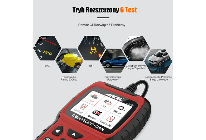IMP0008 Ancel AS500 OBD2 Ferramenta de diagnóstico OBD 2 do motor do carro
