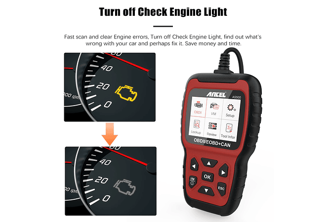 IMP0008 Ancel AS500 OBD2 Ferramenta de diagnóstico OBD 2 do motor do carro