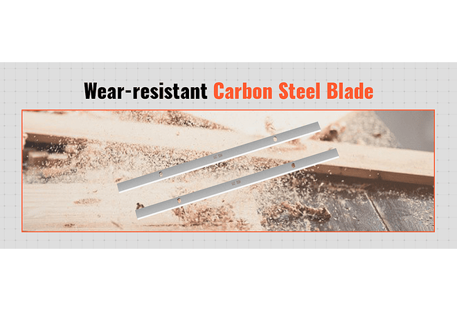 IMP0009- Vevor- Plaina com duas lâminas de 13 espessuras, motor de 15A 1800W com 23500 rpm