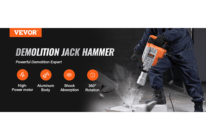  IMP0011 - Martelo Elétrico de Demolição 60J, 1700W - VEVOR