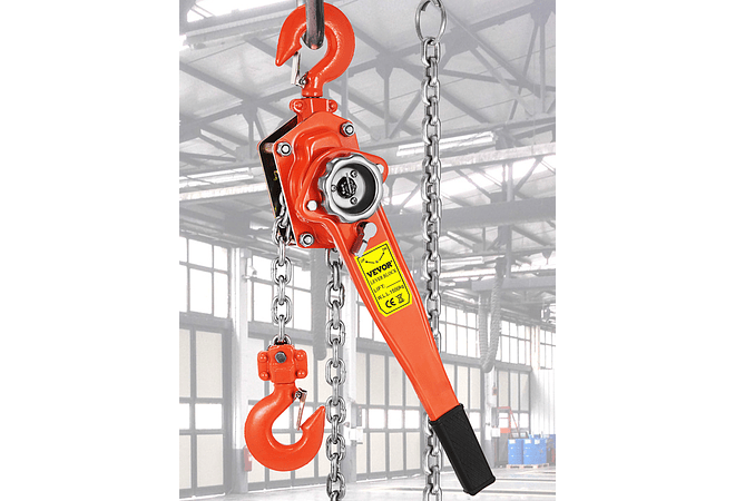 IMP0014- Alavanca manual de corrente com gancho 5 pés Cadeia e 6,600 lbs Rolamento e Liga Aço