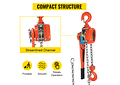 IMP0014- Alavanca manual de corrente com gancho 5 pés Cadeia e 6,600 lbs Rolamento e Liga Aço