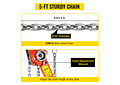 IMP0014- Alavanca manual de corrente com gancho 5 pés Cadeia e 6,600 lbs Rolamento e Liga Aço