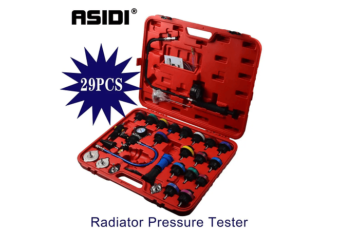 IMP0015- Testador de pressão de radiador, esfriamento mestre com kits de purga e recarga