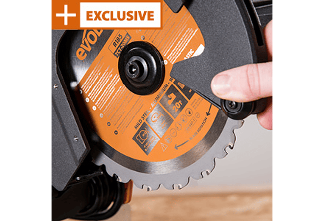IMP0016- Evolution Serra de esquadria deslizante de 185 mm (R185SMS+) de Evolution com corte multimaterial; bisel de 45°, mitra de 50°; guia a laser. 