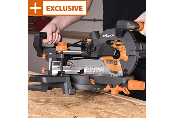 IMP0016- Evolution Serra de esquadria deslizante de 185 mm (R185SMS+) de Evolution com corte multimaterial; bisel de 45°, mitra de 50°; guia a laser. 