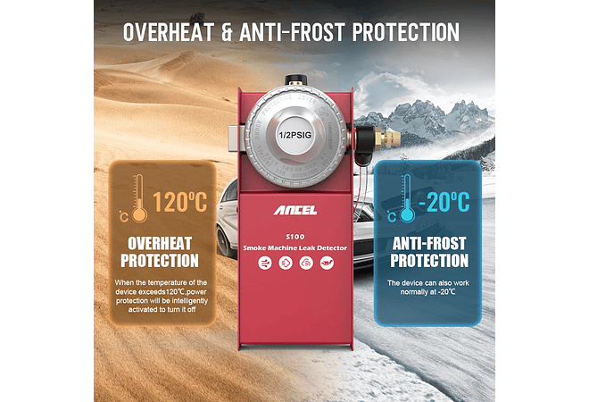 IMP0033 - Detetor de Fuga de Fumo de automóvel Ancel s100 