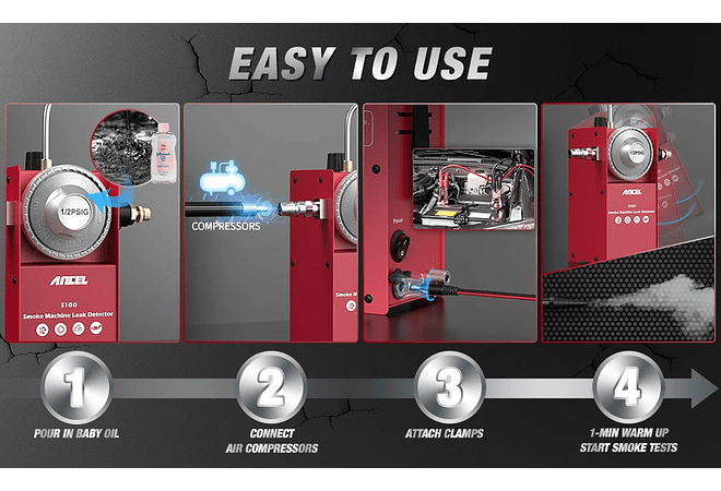 IMP0033 - Detetor de Fuga de Fumo de automóvel Ancel s100 
