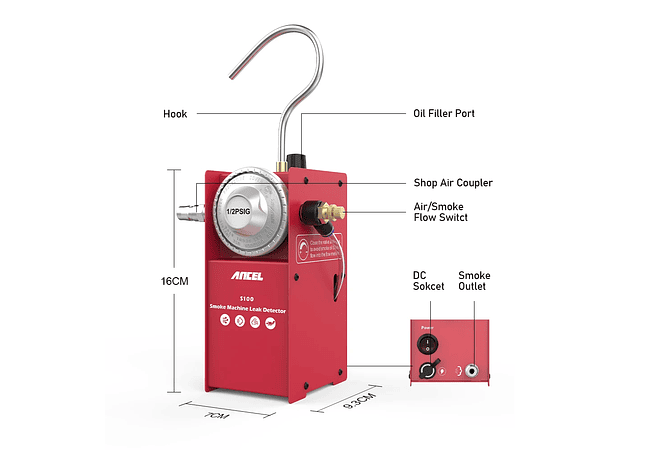 IMP0033 - Detetor de Fuga de Fumo de automóvel Ancel s100 