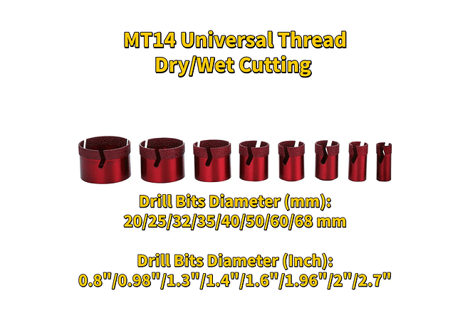 IMP0029- Broca de Diamante VEVOR 8 pces porcelana, mármore, granito etc.