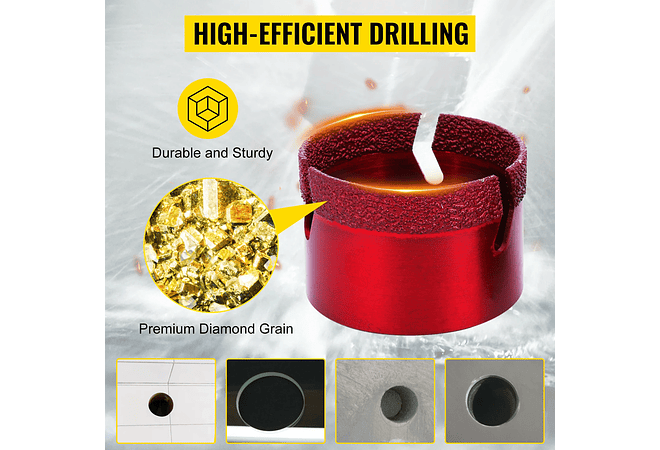 IMP0029- Broca de Diamante VEVOR 8 pces porcelana, mármore, granito etc.