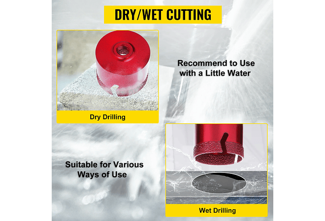 IMP0029- Broca de Diamante VEVOR 8 pces porcelana, mármore, granito etc.