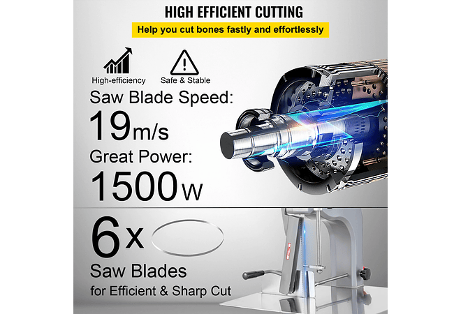 IMP0037- Máquina de corte profissional elétrica de carne/osso - VEVOR