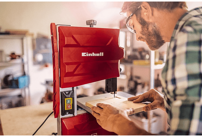 IMP0024- Serra de fita, potência de 250 W, desaceleração 1400 min - 1, velocidade de lâmina 900 m/min, 6 dentes Einhell TC-SB 200/1,