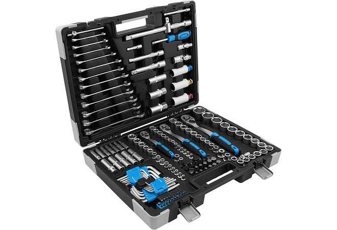 IMP0026- Karcher - Conjunto de chaves de catraca (157 peças, 1/4&quot; + 3/8&quot; + 1/2&quot;, com ferramenta de crómio vanádio