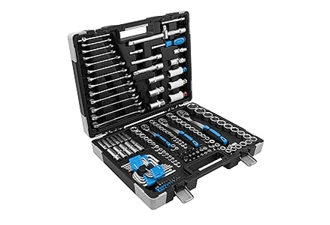 IMP0026- Karcher - Conjunto de chaves de catraca (157 peças, 1/4&quot; + 3/8&quot; + 1/2&quot;, com ferramenta de crómio vanádio