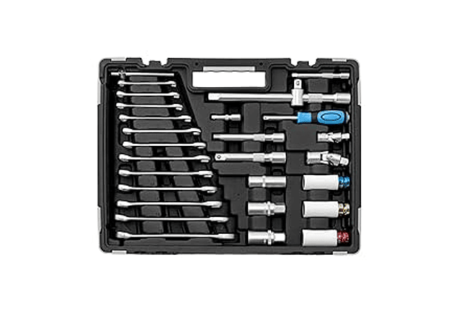 IMP0026- Karcher - Conjunto de chaves de catraca (157 peças, 1/4&quot; + 3/8&quot; + 1/2&quot;, com ferramenta de crómio vanádio