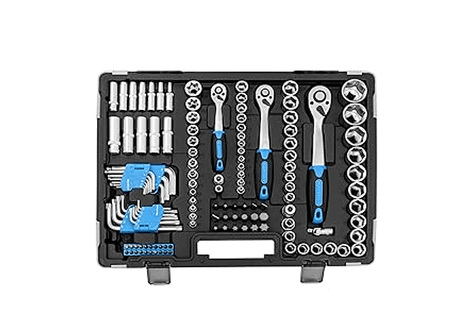 IMP0026- Karcher - Conjunto de chaves de catraca (157 peças, 1/4&quot; + 3/8&quot; + 1/2&quot;, com ferramenta de crómio vanádio