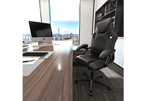 IMP0028- Cadeira de ergonómica de couro para jogos, cadeira giratória de escritório para computador de trabalho (preto)