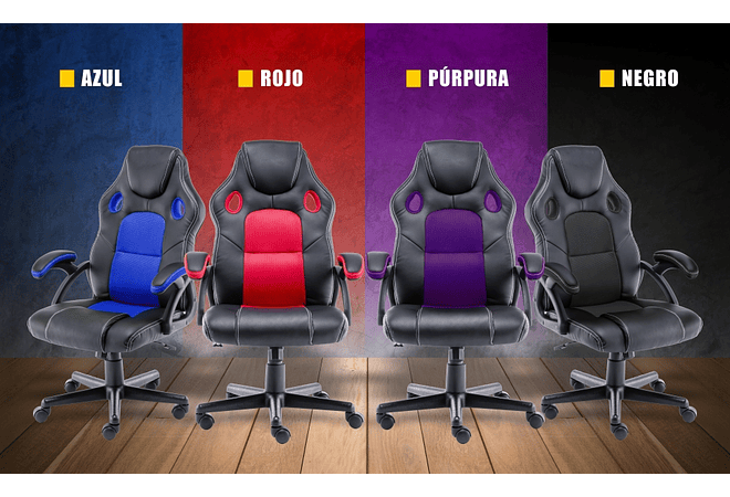 IMP0028- Cadeira de ergonómica de couro para jogos, cadeira giratória de escritório para computador de trabalho (preto)