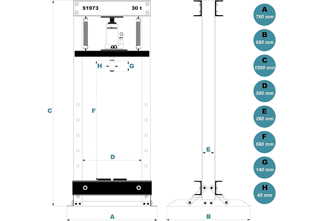 IMP0032- 30T Prensa hidráulica de oficina prensa de rolamentos XPOtool 