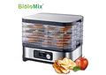 IMP0043- Biolomix bpa livre 5 bandejas secador de alimentos desidratador com temporizador digital e controle de temperatura para frutas carne vegetal carne seca