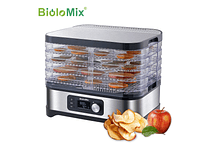 IMP0043- Biolomix bpa livre 5 bandejas secador de alimentos desidratador com temporizador digital e controle de temperatura para frutas carne vegetal carne seca