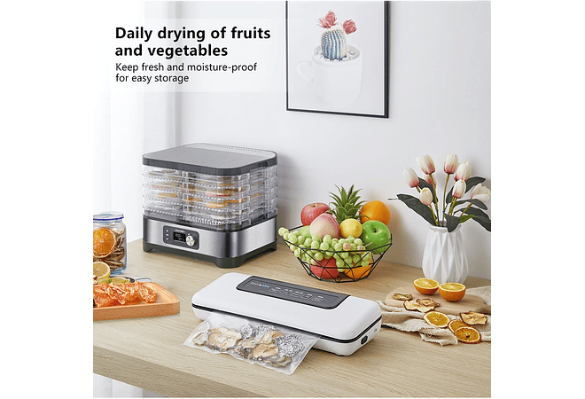 IMP0043- Biolomix bpa livre 5 bandejas secador de alimentos desidratador com temporizador digital e controle de temperatura para frutas carne vegetal carne seca