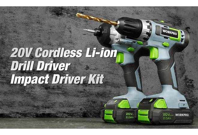 IMP0047- Berbequim elétrico sem fio 20ve chave de fenda de impacto conjunto de conjuntos de ferramentas elétricas recarregáveis com 16 conjuntos de acessórios 