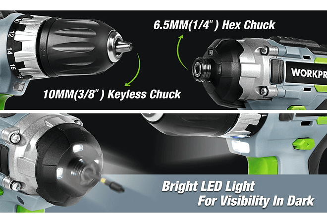 IMP0047- Berbequim elétrico sem fio 20ve chave de fenda de impacto conjunto de conjuntos de ferramentas elétricas recarregáveis com 16 conjuntos de acessórios 