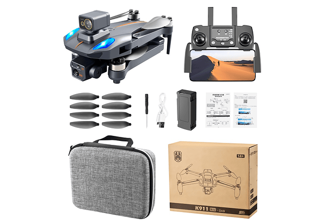 IMP0048- Drone XKJ K911 Max 5G WIFI FPV GPS com câmera dupla ESC 8K 360° 225g RC quadcopter RTF