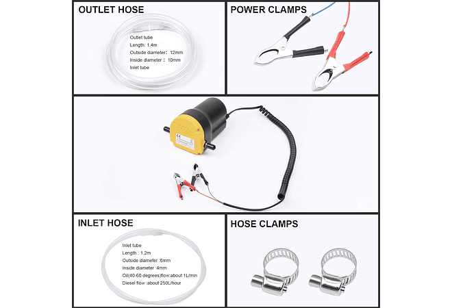 IMP0054- Bomba extrator de óleo, 12 V 60 W e óleo e diesel, para automóveis/motocicletas/barcos/caravanas