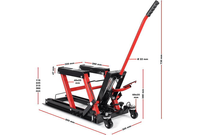 IMP0056- WilTec Cavalete elevador mota suporte até 680 kg