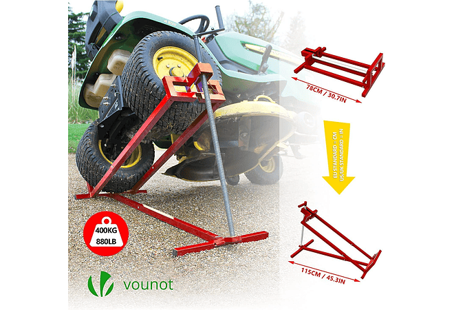 IMP0057- VOUNOT Elevador para trator corta-relvas, dispositivo de elevação, 400 kg, 