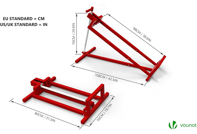 IMP0057- VOUNOT Elevador para trator corta-relvas, dispositivo de elevação, 400 kg, 