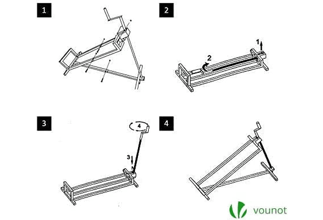 IMP0057- VOUNOT Elevador para trator corta-relvas, dispositivo de elevação, 400 kg, 