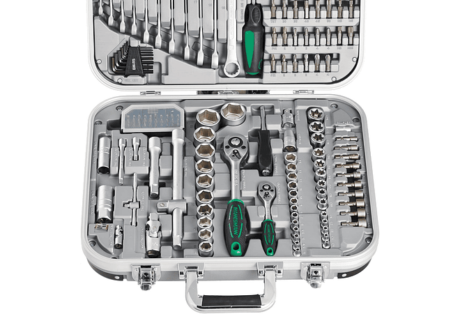 IMP0062- Conjunto de chaves 1/4&quot; + 1/2&quot;. - M9 8450 - 232 peças- .Mannesmann