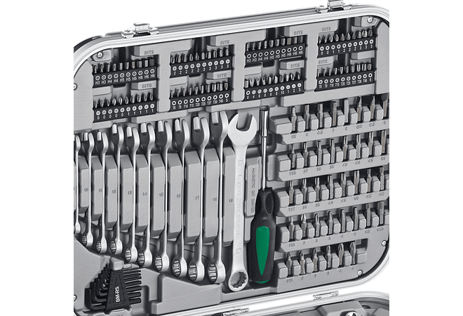 IMP0062- Conjunto de chaves 1/4&quot; + 1/2&quot;. - M9 8450 - 232 peças- .Mannesmann