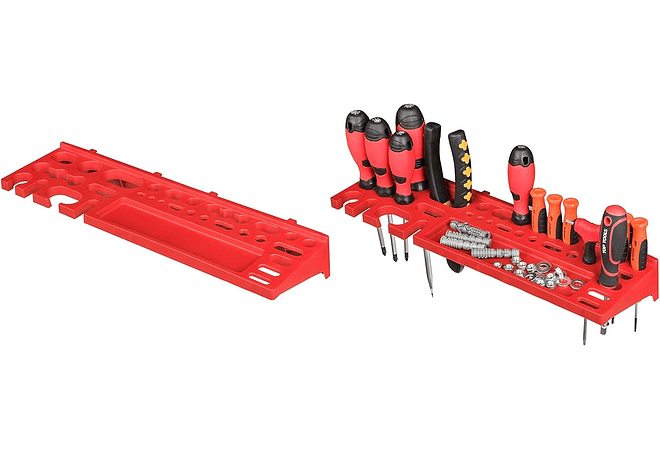 IMP0065- Parede para ferramentas - 2304 x 780 mm, conjunto de 116 suportes para ferramentas com parede perfurada, 