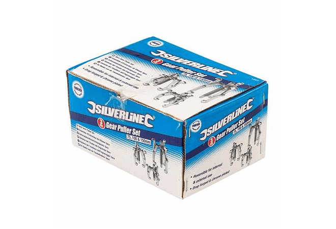IMP0072- Silverline Tools MS23 - Extratores de polias, 3 unidades (75, 100 e 150 mm)