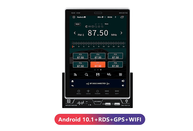IMP0075- Rádio para automóvel , ecrã vertical, Auto Stereo Universal, Rádio, Mapa GPS para Volkswagen, Nissan, Kia, 2 Din, 9,5&quot;