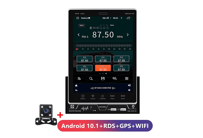 IMP0075- Rádio para automóvel , ecrã vertical, Auto Stereo Universal, Rádio, Mapa GPS para Volkswagen, Nissan, Kia, 2 Din, 9,5&quot;