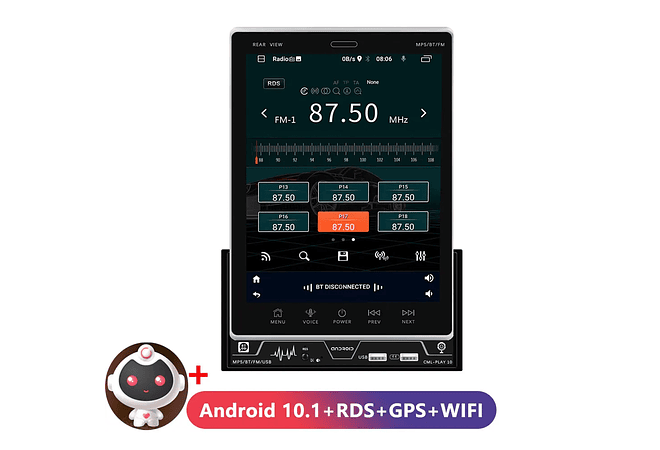 IMP0075- Rádio para automóvel , ecrã vertical, Auto Stereo Universal, Rádio, Mapa GPS para Volkswagen, Nissan, Kia, 2 Din, 9,5&quot;