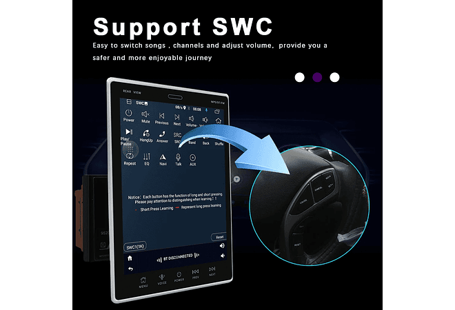 IMP0075- Rádio para automóvel , ecrã vertical, Auto Stereo Universal, Rádio, Mapa GPS para Volkswagen, Nissan, Kia, 2 Din, 9,5&quot;