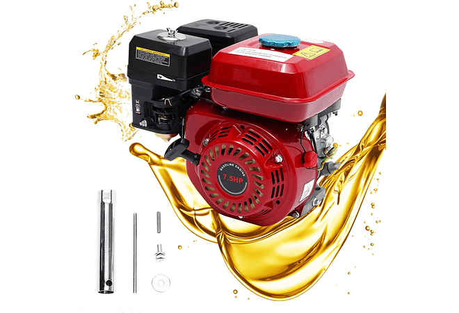 IMP0077- Motor a gasolina, motor de kart industrial de 4 tempos, 1 cilindro, 3600 RPM (vermelho)