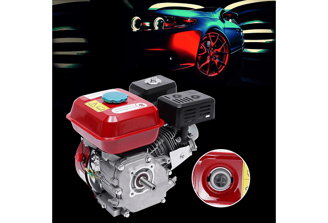 IMP0077- Motor a gasolina, motor de kart industrial de 4 tempos, 1 cilindro, 3600 RPM (vermelho)