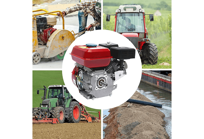 IMP0077- Motor a gasolina, motor de kart industrial de 4 tempos, 1 cilindro, 3600 RPM (vermelho)